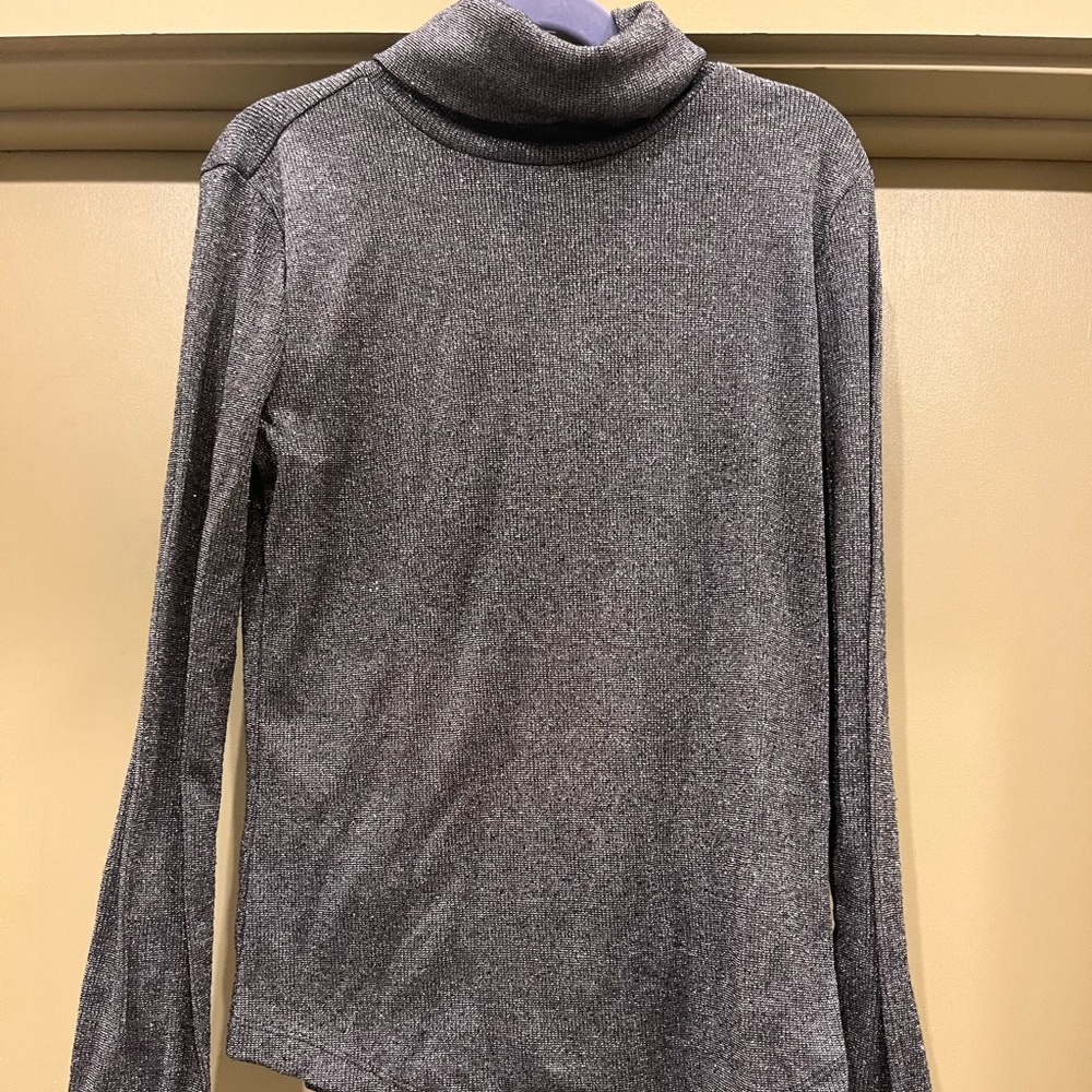 GAP metallic gray turtleneck